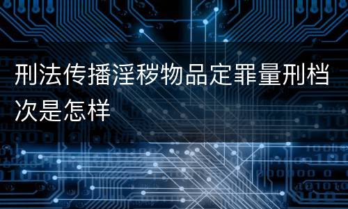刑法传播淫秽物品定罪量刑档次是怎样