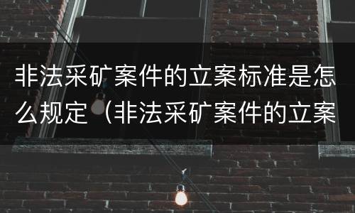 非法采矿案件的立案标准是怎么规定（非法采矿案件的立案标准是怎么规定的）