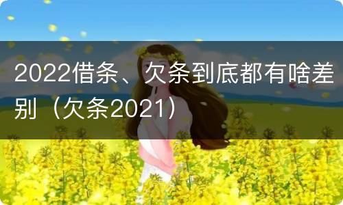 2022借条、欠条到底都有啥差别（欠条2021）