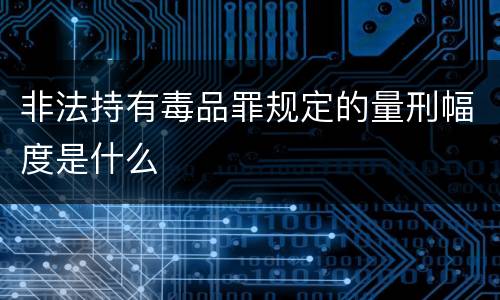 非法持有毒品罪规定的量刑幅度是什么