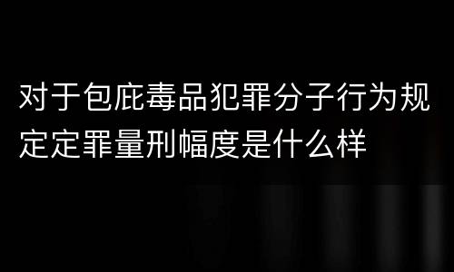 对于包庇毒品犯罪分子行为规定定罪量刑幅度是什么样