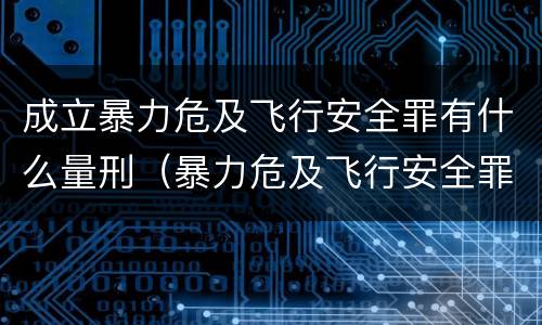 成立暴力危及飞行安全罪有什么量刑（暴力危及飞行安全罪的构成要件）