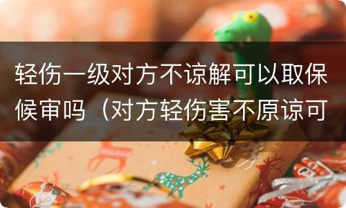 轻伤一级对方不谅解可以取保候审吗（对方轻伤害不原谅可以取保候审）