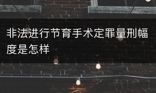 非法进行节育手术定罪量刑幅度是怎样