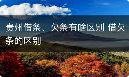 贵州借条、欠条有啥区别 借欠条的区别
