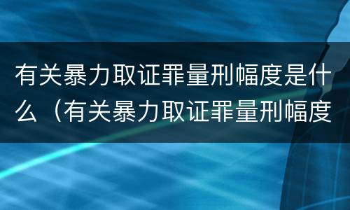 有关暴力取证罪量刑幅度是什么（有关暴力取证罪量刑幅度是什么意思）