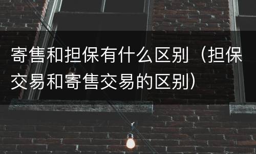 寄售和担保有什么区别（担保交易和寄售交易的区别）