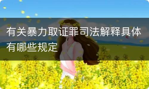 有关暴力取证罪司法解释具体有哪些规定