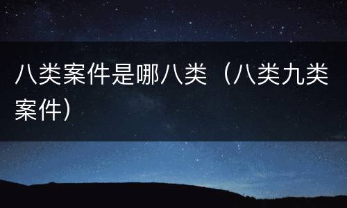 八类案件是哪八类（八类九类案件）