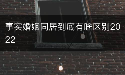 事实婚姻同居到底有啥区别2022