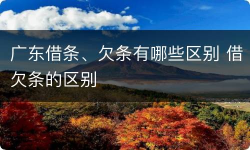 广东借条、欠条有哪些区别 借欠条的区别