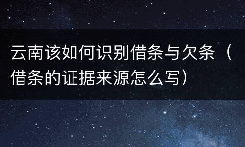 云南该如何识别借条与欠条（借条的证据来源怎么写）