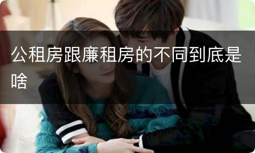 公租房跟廉租房的不同到底是啥