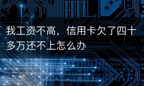 我工资不高，信用卡欠了四十多万还不上怎么办