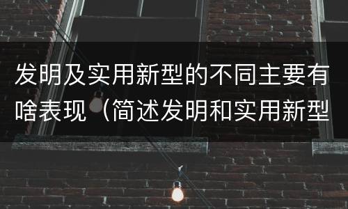 发明及实用新型的不同主要有啥表现（简述发明和实用新型应具有新颖性的含义）