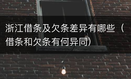浙江借条及欠条差异有哪些（借条和欠条有何异同）