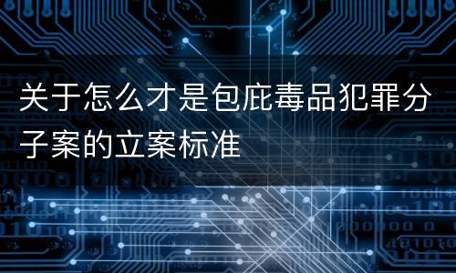 关于怎么才是包庇毒品犯罪分子案的立案标准