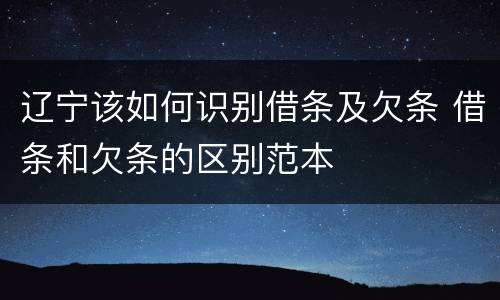 辽宁该如何识别借条及欠条 借条和欠条的区别范本