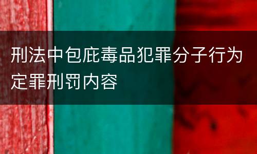 刑法中包庇毒品犯罪分子行为定罪刑罚内容