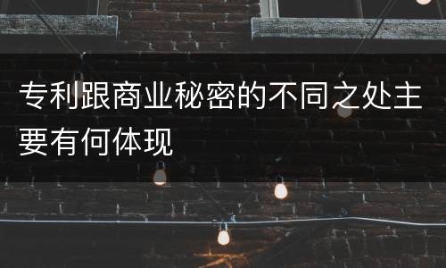 专利跟商业秘密的不同之处主要有何体现