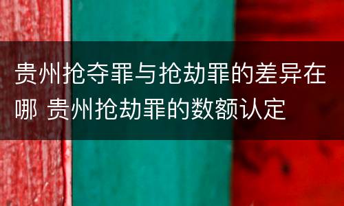 贵州抢夺罪与抢劫罪的差异在哪 贵州抢劫罪的数额认定