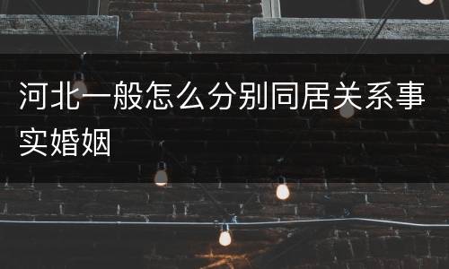 河北一般怎么分别同居关系事实婚姻