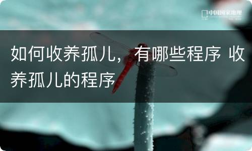 如何收养孤儿，有哪些程序 收养孤儿的程序
