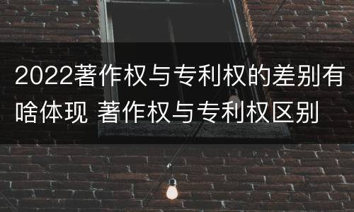 2022著作权与专利权的差别有啥体现 著作权与专利权区别