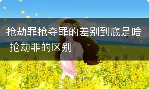 抢劫罪抢夺罪的差别到底是啥 抢劫罪的区别