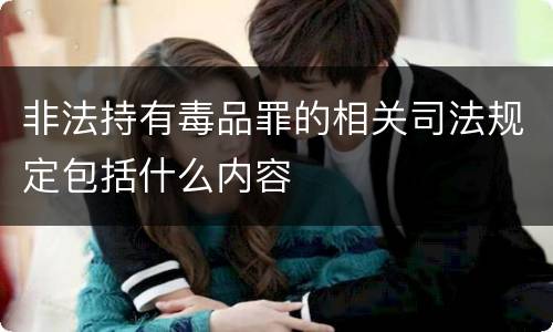 非法持有毒品罪的相关司法规定包括什么内容