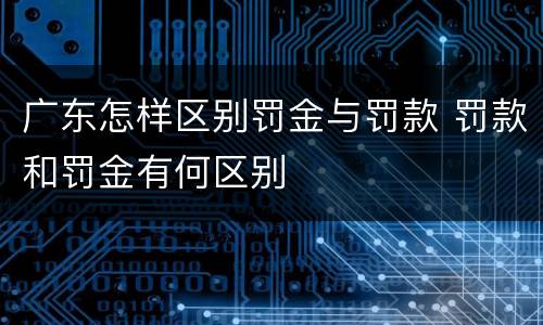 广东怎样区别罚金与罚款 罚款和罚金有何区别
