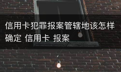 信用卡犯罪报案管辖地该怎样确定 信用卡 报案