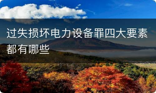 过失损坏电力设备罪四大要素都有哪些