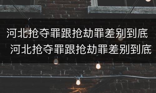 河北抢夺罪跟抢劫罪差别到底 河北抢夺罪跟抢劫罪差别到底多大