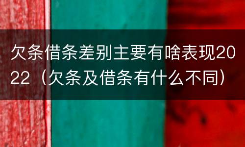 欠条借条差别主要有啥表现2022（欠条及借条有什么不同）