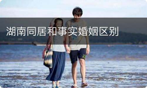 湖南同居和事实婚姻区别