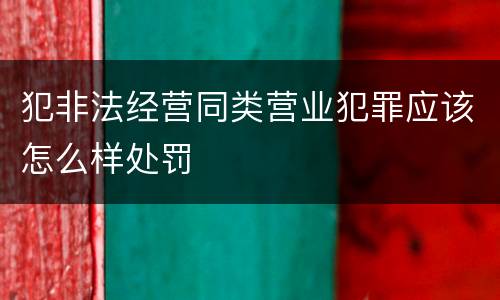 犯非法经营同类营业犯罪应该怎么样处罚