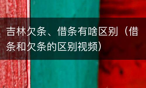 吉林欠条、借条有啥区别（借条和欠条的区别视频）