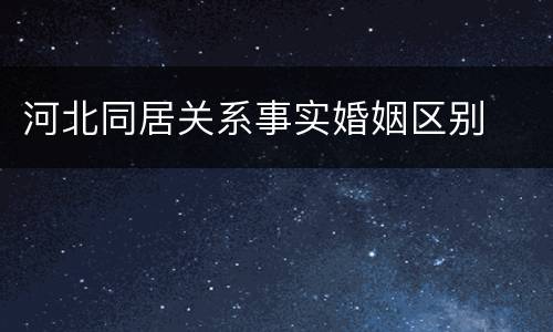 河北同居关系事实婚姻区别