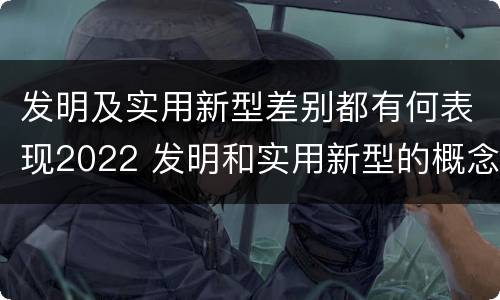 发明及实用新型差别都有何表现2022 发明和实用新型的概念