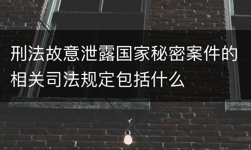 刑法故意泄露国家秘密案件的相关司法规定包括什么
