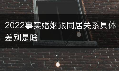 2022事实婚姻跟同居关系具体差别是啥
