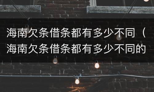 海南欠条借条都有多少不同（海南欠条借条都有多少不同的）