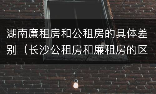 湖南廉租房和公租房的具体差别（长沙公租房和廉租房的区别）