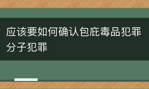 应该要如何确认包庇毒品犯罪分子犯罪