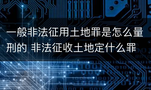 一般非法征用土地罪是怎么量刑的 非法征收土地定什么罪