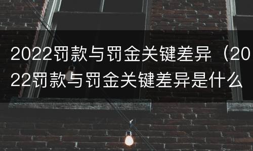 2022罚款与罚金关键差异（2022罚款与罚金关键差异是什么）