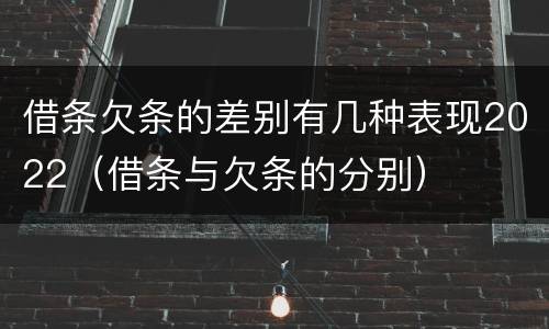 借条欠条的差别有几种表现2022（借条与欠条的分别）