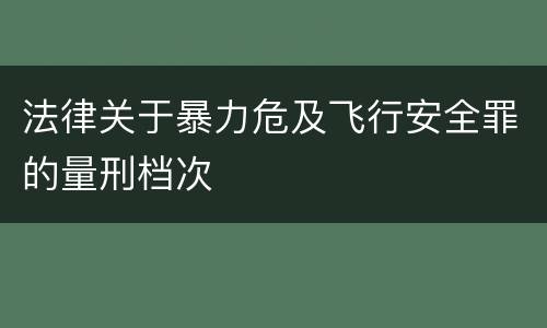 法律关于暴力危及飞行安全罪的量刑档次