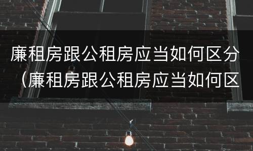 廉租房跟公租房应当如何区分（廉租房跟公租房应当如何区分呢）